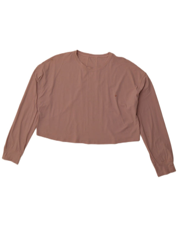 LULULEMON Ženska široka majica dugih rukava UK 14 srednje ružičasta