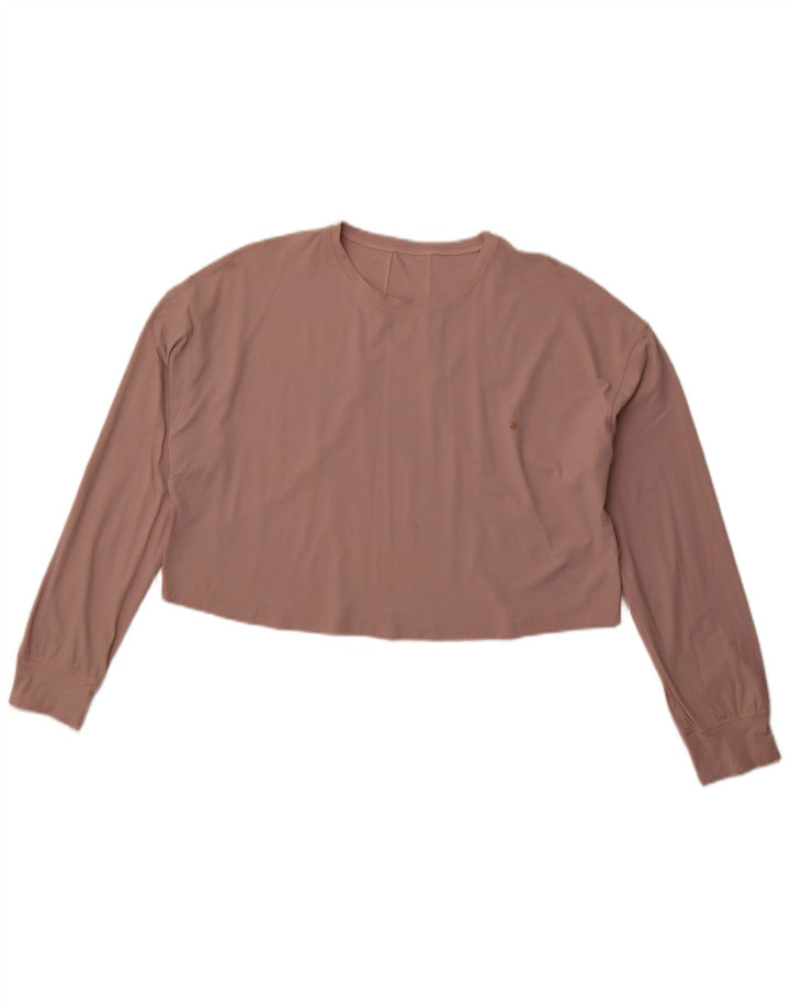 LULULEMON Ženska široka majica dugih rukava UK 14 srednje ružičasta