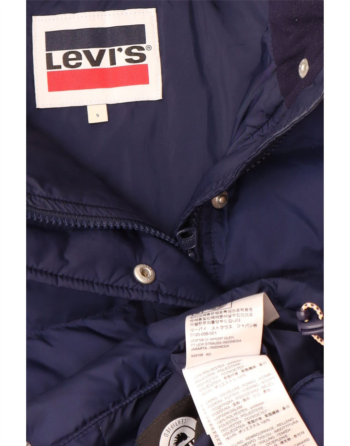 LEVI'S velika ženska podstavljena jakna s kapuljačom UK 10 Mala tamnoplava