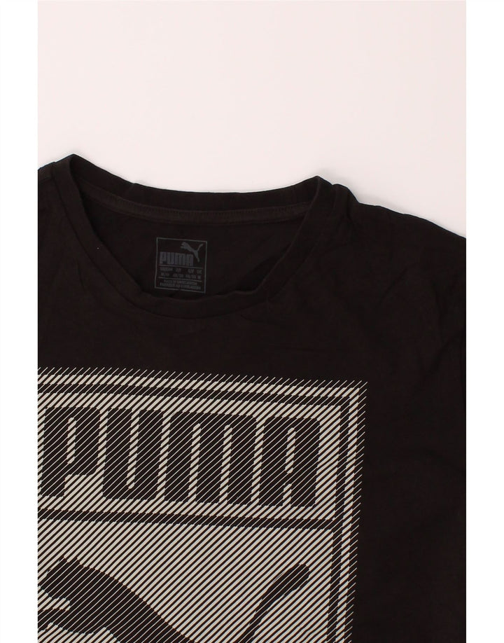PUMA Mens Graphic T-Shirt Top Medium Black Cotton Vintage Puma and Second-Hand Puma from Messina Hembry 