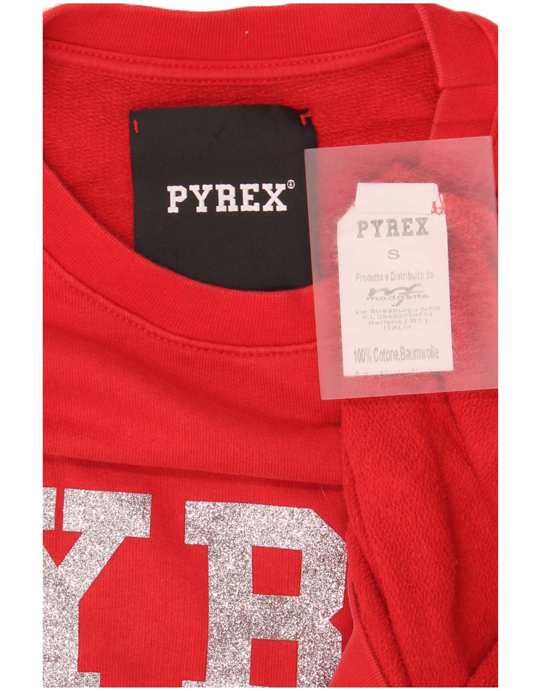 Pyrex ženski džemper prekomjerne majice s grafičkim motivima UK 10 Mali crveni pamuk