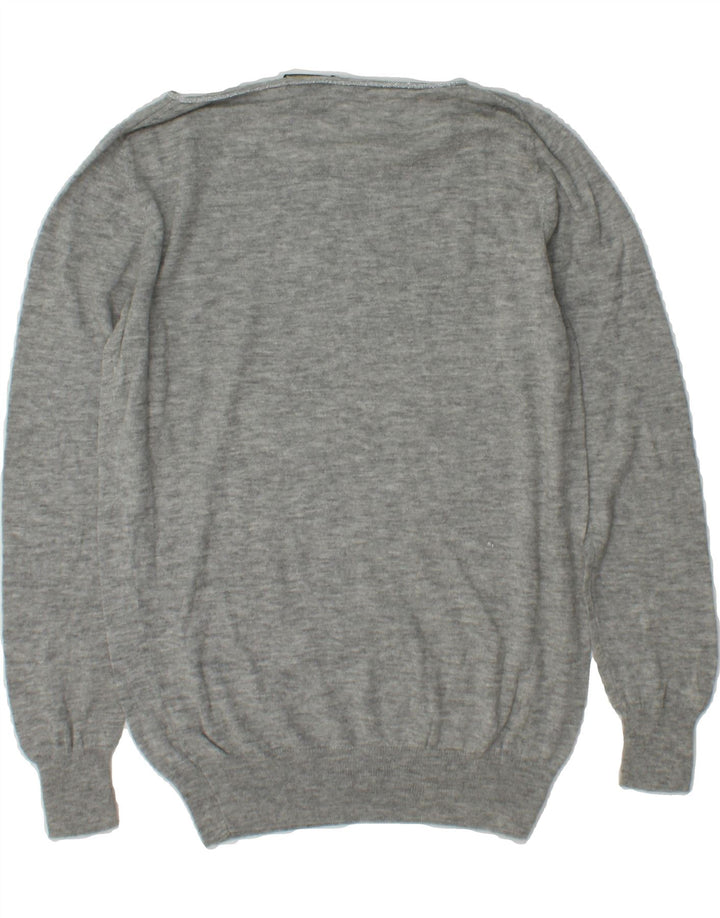 MASSIMO DUTTI Womens Boat Neck Jumper Sweater UK 14 Medium Grey Vintage Massimo Dutti and Second-Hand Massimo Dutti from Messina Hembry 