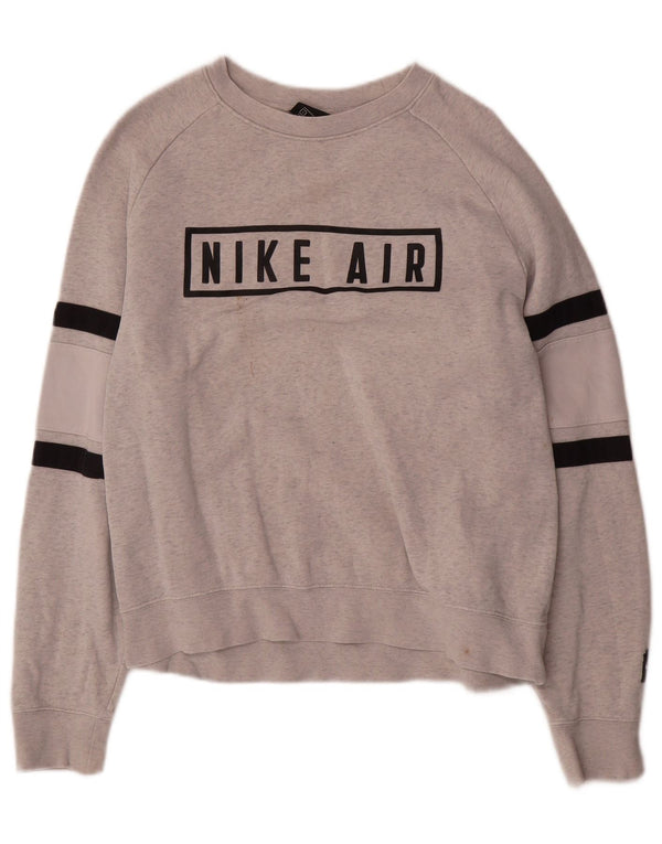 Nike Ženska prevelika majica s kratkim rukavima UK 10 Small Grey Flected Cotton
