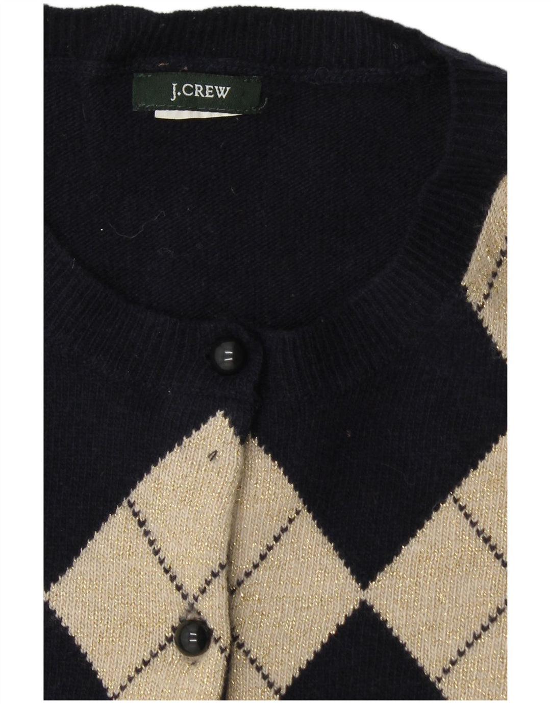 J. CREW Muški kardigan pulover UK 6 XS tamnoplavi Argyle/Diamond