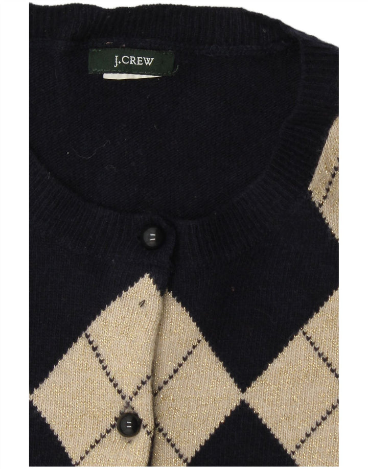 J. CREW Muški kardigan pulover UK 6 XS tamnoplavi Argyle/Diamond