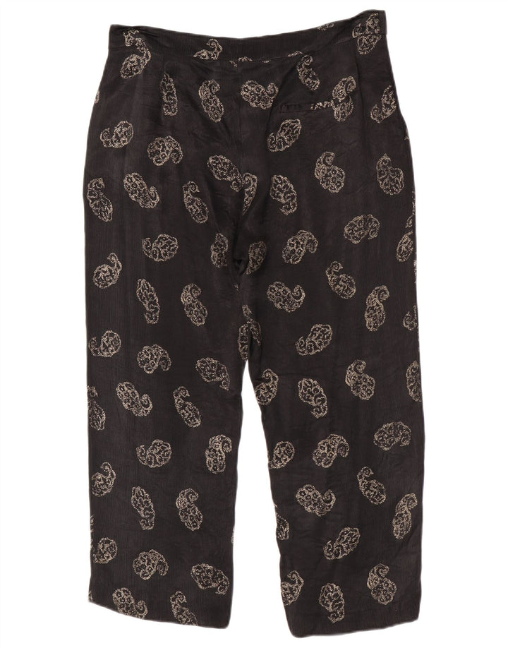 Zara ženske skraćene hlače velike W30 L24 crne paisley boje