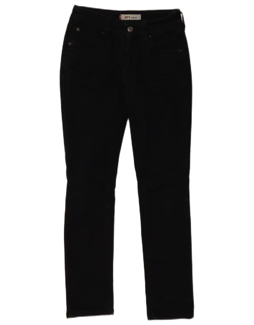 Levi's ženske 471 uske traperice W26 L28 crni pamuk