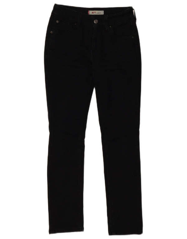 Levi's ženske 471 uske traperice W26 L28 crni pamuk