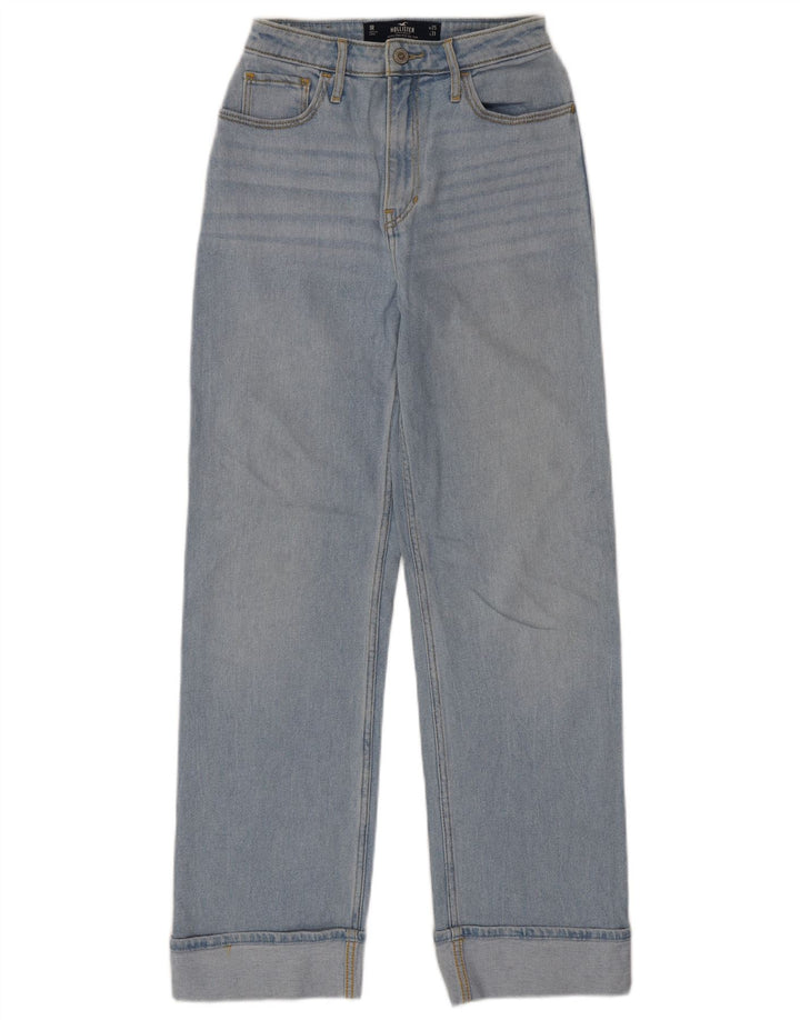 HOLLISTER Ženske ravne traperice visokog struka W25 L31 plavi pamuk