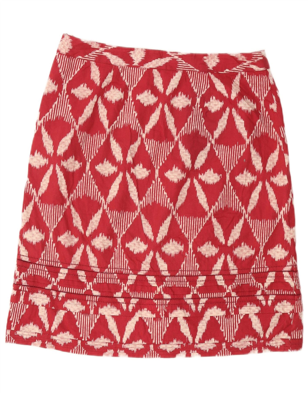 Bijela ženska mini suknja UK 14 Large W34 Bordo cvjetni pamuk