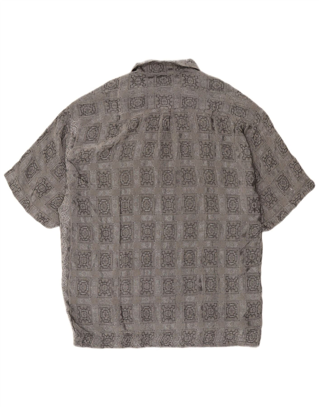 Vintage muška košulja kratkih rukava veliki sivi karirani acetat
