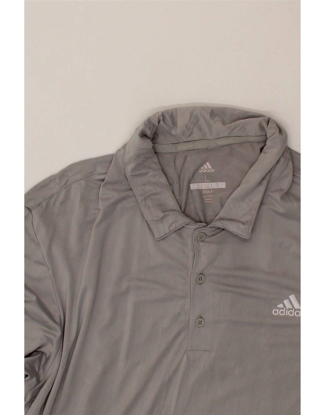 ADIDAS Mens Golf Polo Shirt Large Grey Polyester Vintage Adidas and Second-Hand Adidas from Messina Hembry 