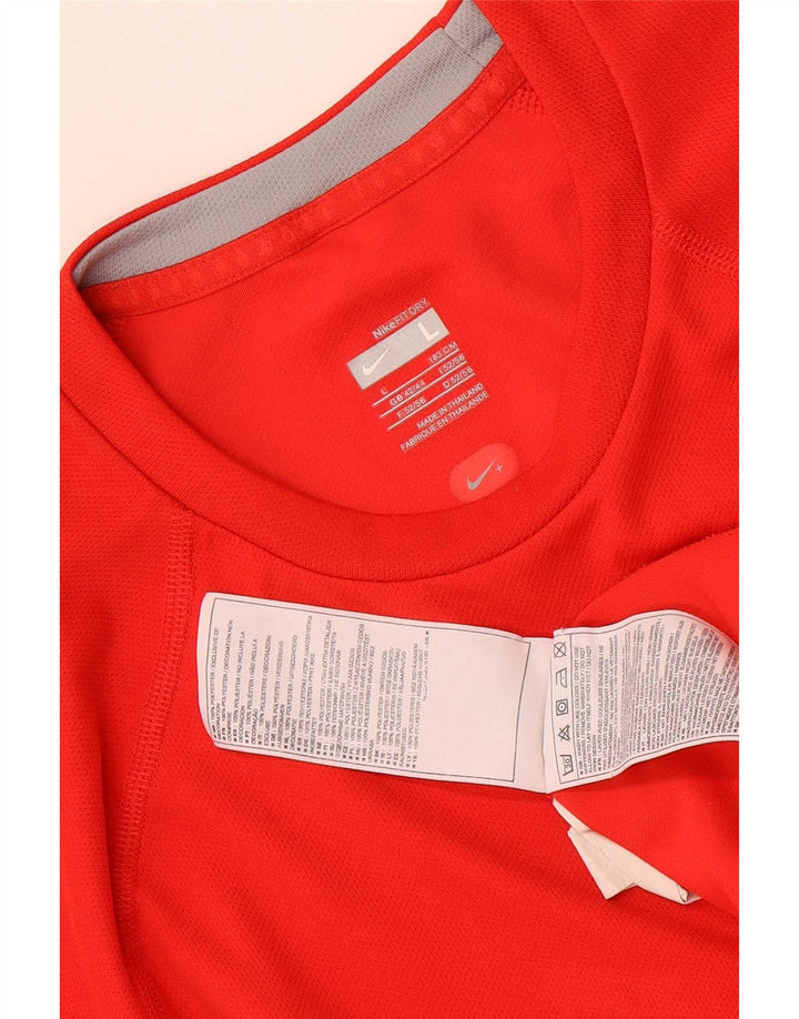 Nike Dri Fit majica kratkih rukava UK 42/44 veliki crveni poliester