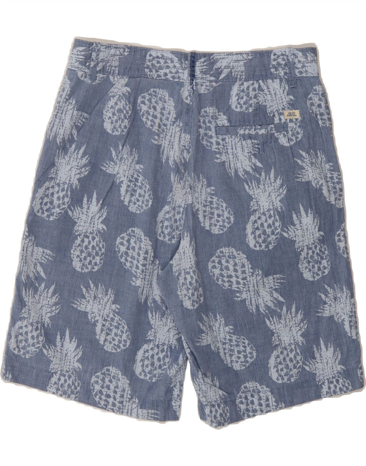 IZOD Mens Salt Water Abstract Pattern Chino Shorts W30 Medium Blue Cotton Vintage Izod and Second-Hand Izod from Messina Hembry 