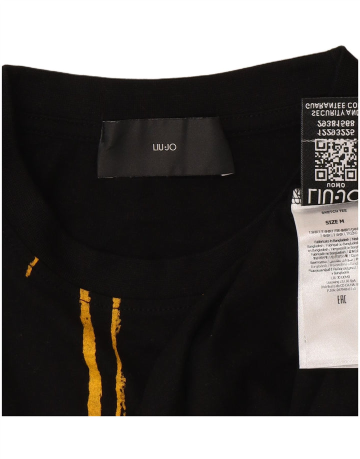 Liu Jo muška majica kratkih rukava srednje veličine, crni pamuk