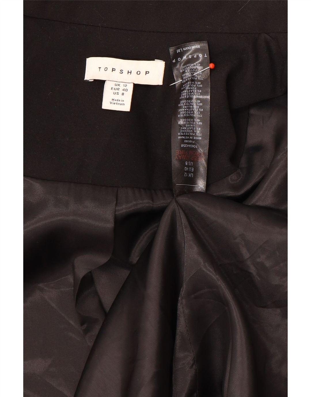 Topshop ženska prevelika jakna s 3 gumba UK 12 srednje crna