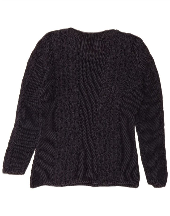 SISLEY Ženski džemper s brodskim izrezom UK 14 Srednje tamnoplava