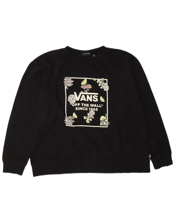 Vans Ženski džemper s grafičkim motivima UK 18 XL crni cvjetni pamuk