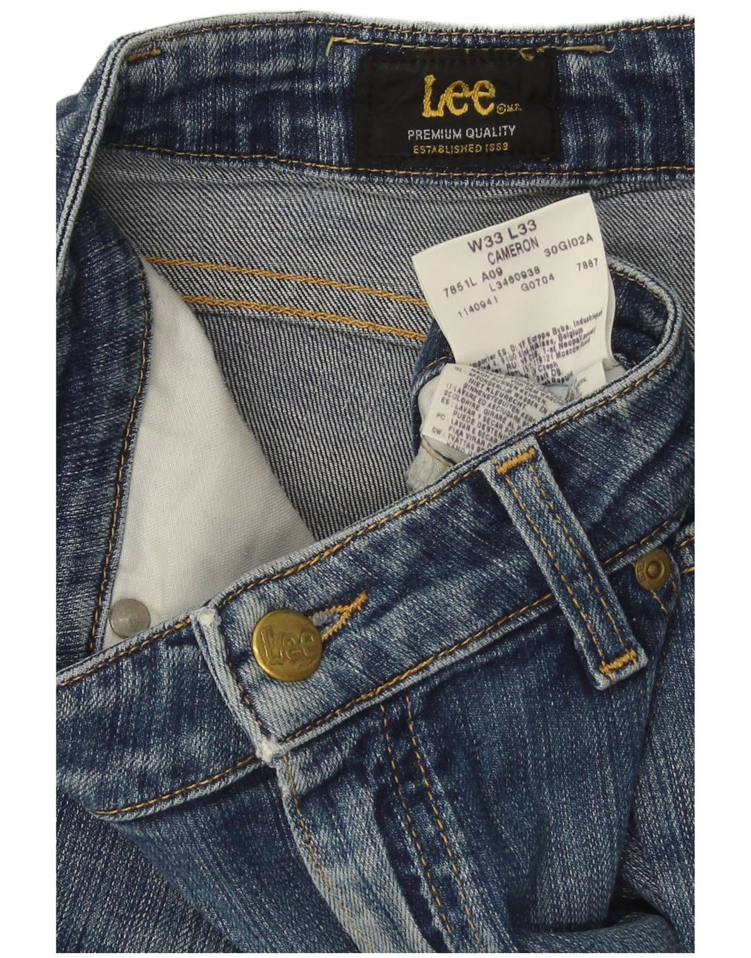 Lee Mens Cameron Bootcut Jeans W33 L33 Plavi pamuk