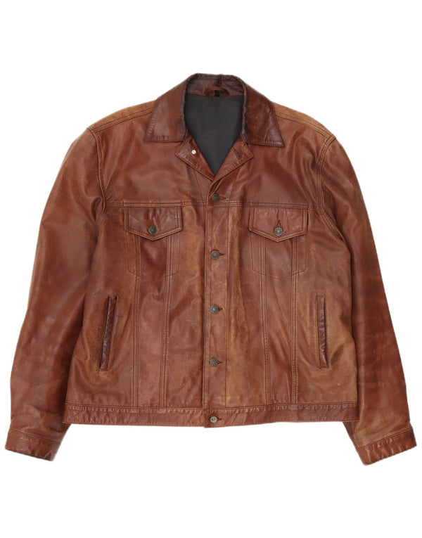 Angelo Litrico Mens By C&A bomber kožna jakna UK 42 XL smeđa