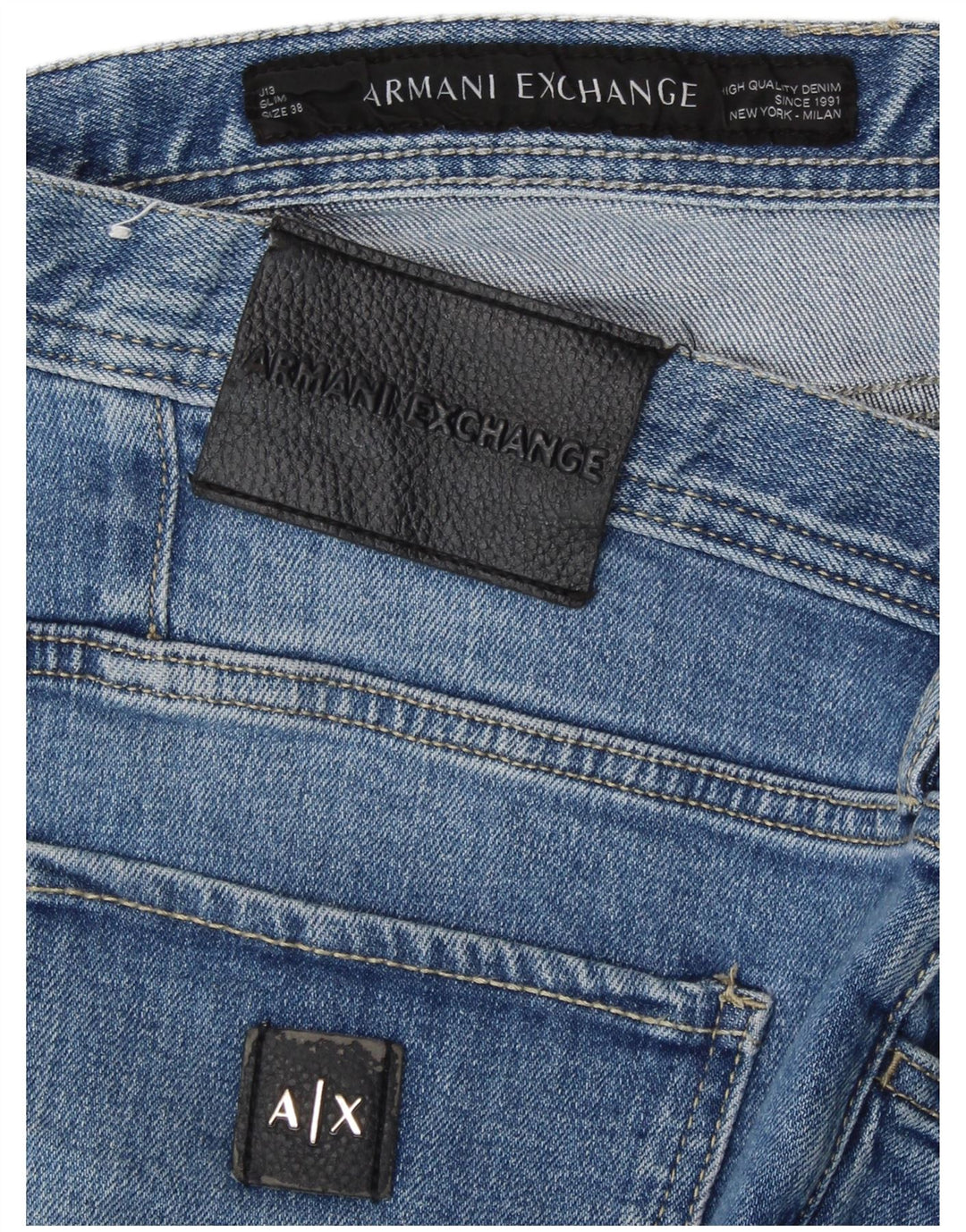 ARMANI EXCHANGE Muške uske traperice Milan W38 L29 Plavi pamuk