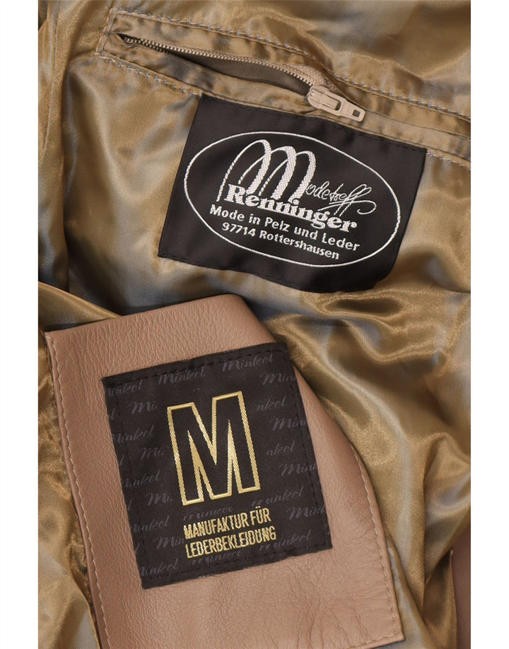 VINTAGE Ženska antilop jakna UK 10 Mala bež koža