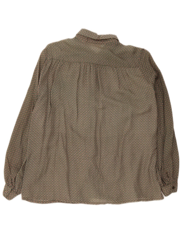Vintage ženska košulja bluza EU 42 velika zelena cvjetna acetat retro