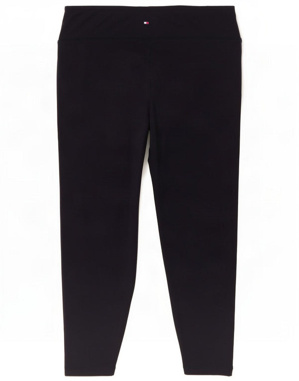 Tommy Hilfiger Womens Graphic Leggings UK 18 XL Navy Blue Cotton