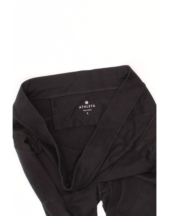 ATHLETA Womens Capri Leggings UK 14 Large  Black Polyester Vintage Athleta and Second-Hand Athleta from Messina Hembry 