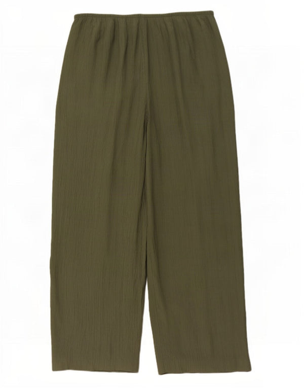 Marks & Spencer ženske široke ležerne hlače UK 16 Large W36 L27 Kaki