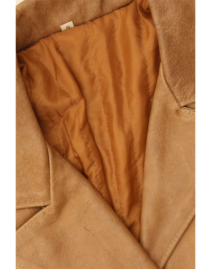 Vintage ženski kožni kaput UK 10 Small Beige