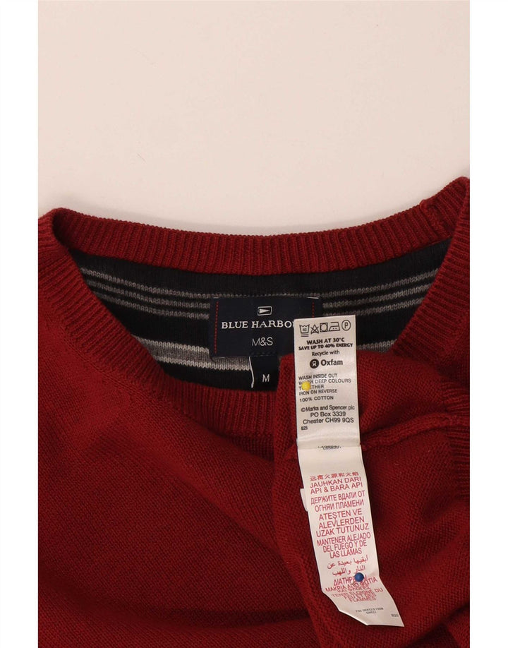 Marks & Spencer muški plavi Harbor džemper s okruglim izrezom srednje crvene boje