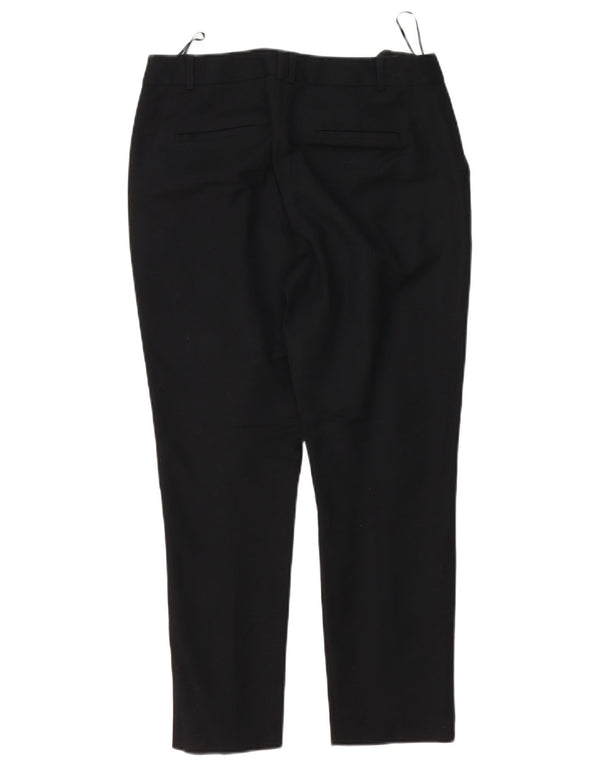 Oasis ženske ravne chino hlače UK 10 male W30 L26 crni pamuk