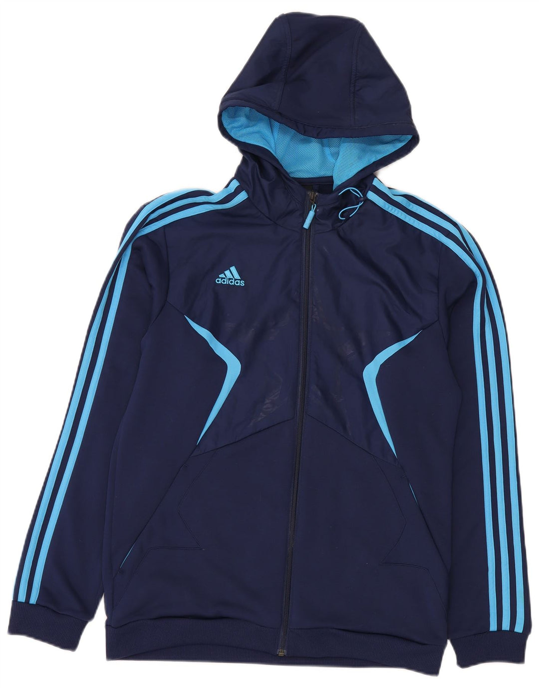 Adidas muški pulover s kapuljačom na patentni zatvarač srednje tamnoplave boje od poliestera