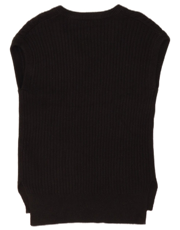 MARKS & SPENCER Ženska velika majica bez rukava UK 10 Mala crna pamuk