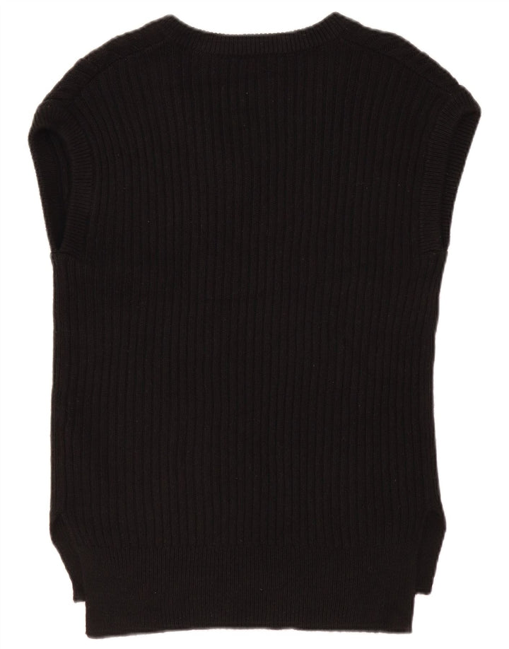 MARKS & SPENCER Ženska velika majica bez rukava UK 10 Mala crna pamuk