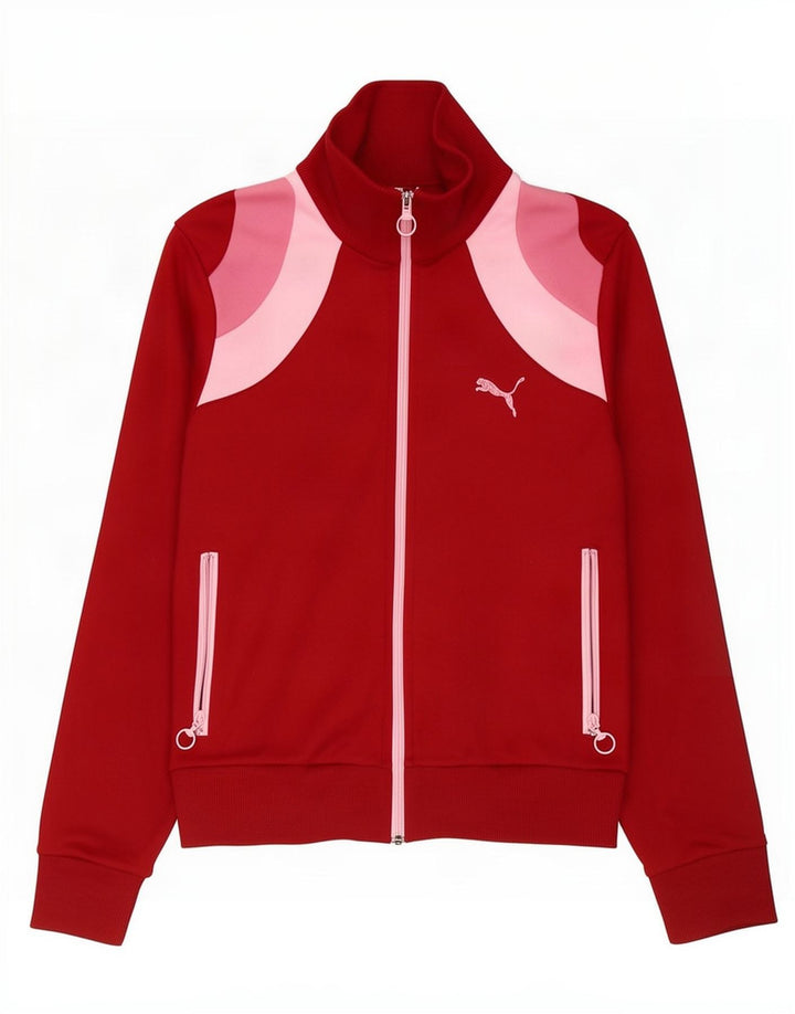 Puma ženska gornja jakna trenirke UK 12 Medium Red Colourblock poliester