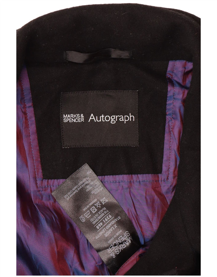 MARKS & SPENCER Muški autograph graškasti kaput UK 42 XL crna vuna