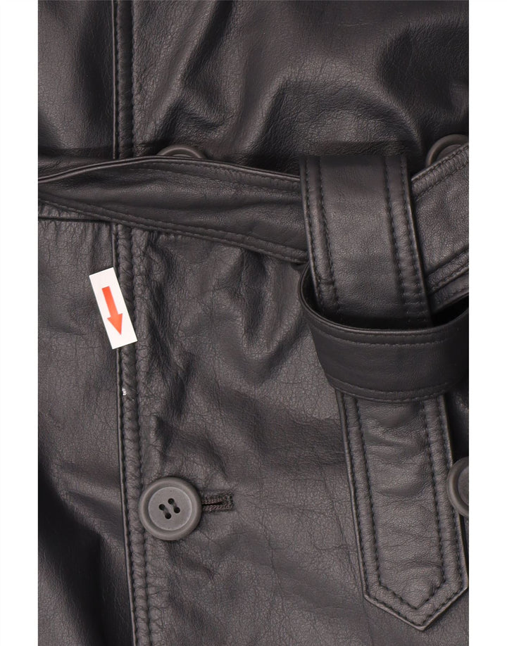 Machiavelli muški kožni kaput s dvorednim kopčanjem IT 48, srednje siva koža