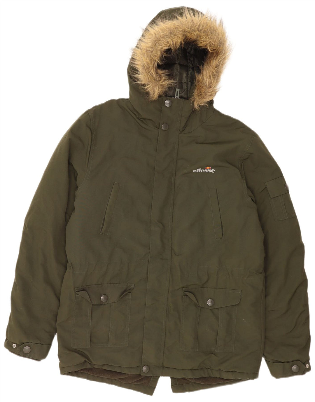 Ellesse muška parka jakna s kapuljačom UK 38, srednji kaki najlon