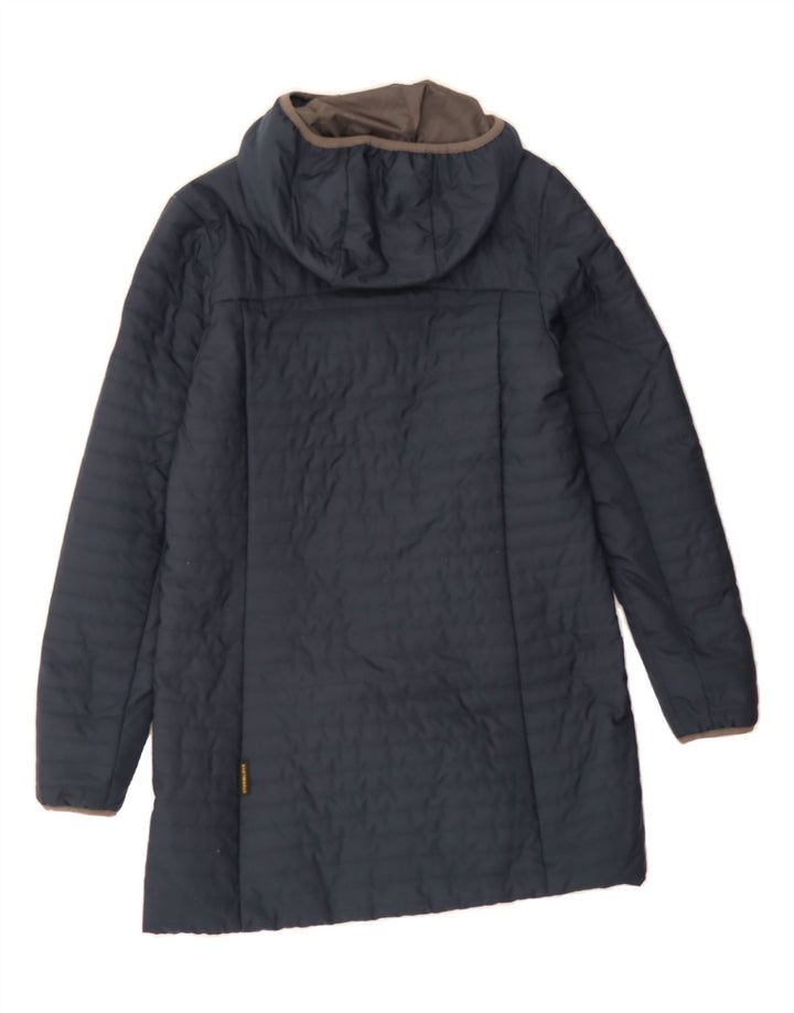 JACK WOLFSKIN Womens Hooded Padded Coat UK 10 Small  Navy Blue Polyester Vintage Jack Wolfskin and Second-Hand Jack Wolfskin from Messina Hembry 