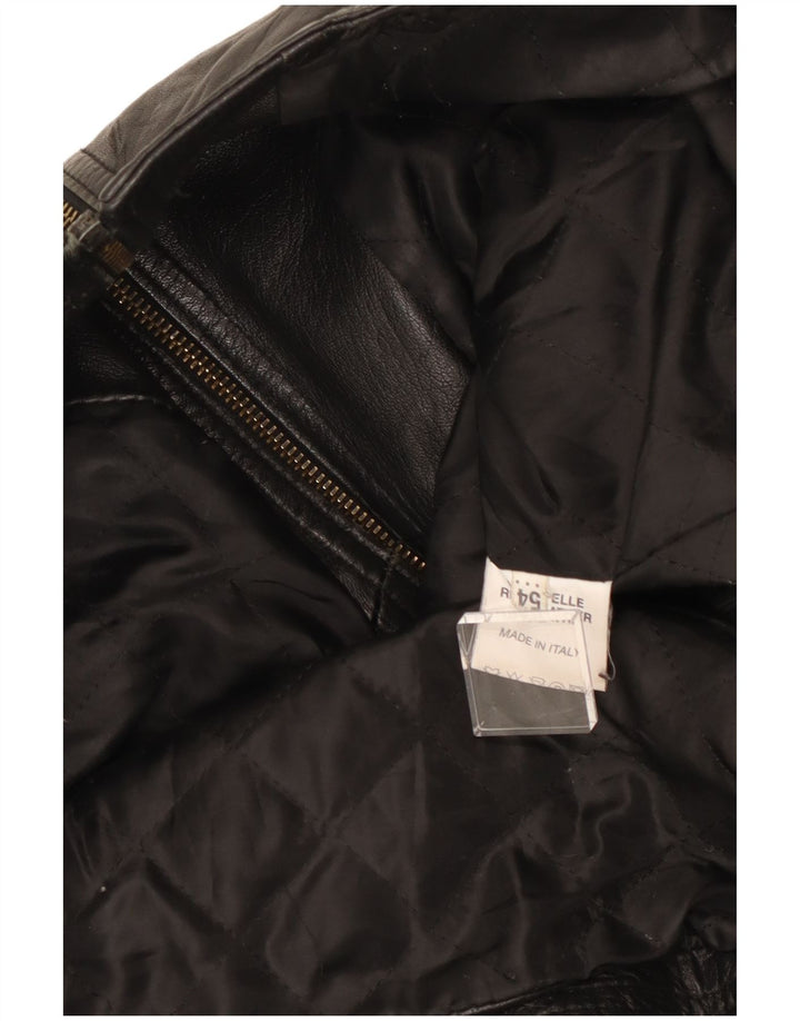 Vintage muška kožna trkaća jakna IT 54 XL crna koža