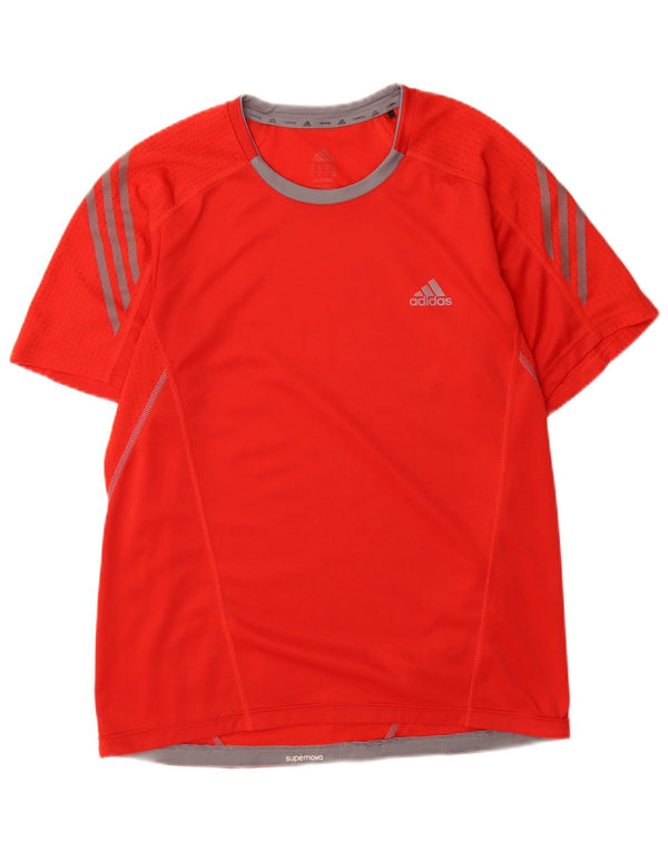 Adidas muška majica kratkih rukava srednje crvene boje od poliestera