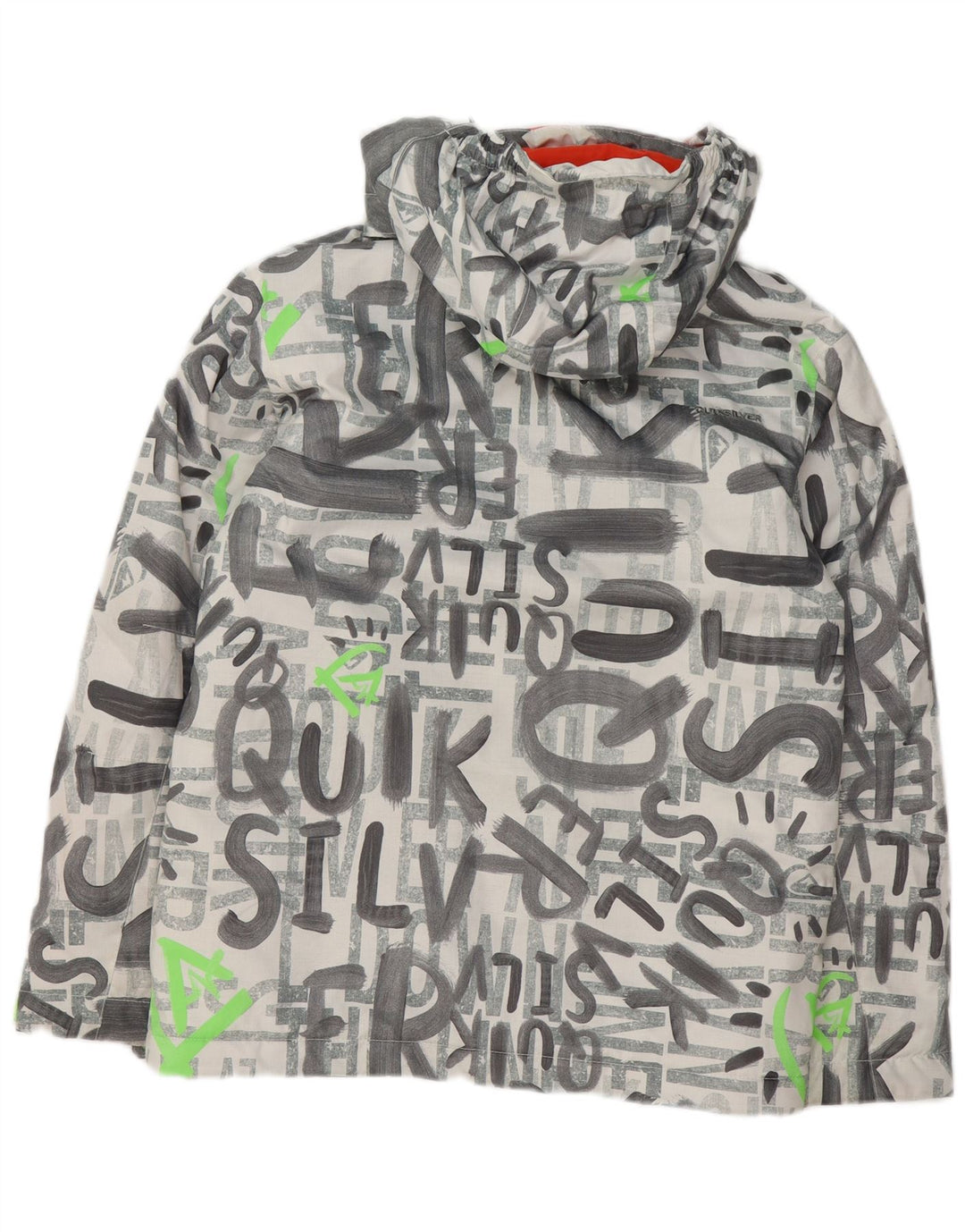 Quiksilver Boys grafička skijaška jakna s kapuljačom 13-14 godina velika siva poliester