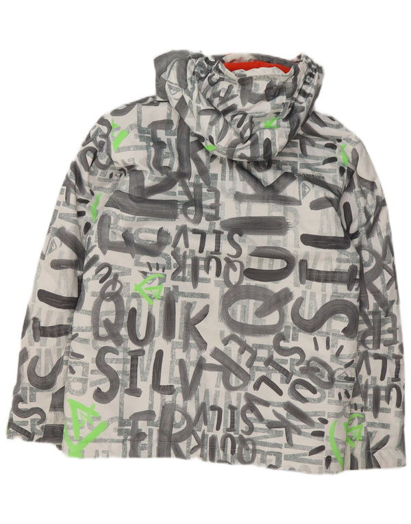 Quiksilver Boys grafička skijaška jakna s kapuljačom 13-14 godina velika siva poliester