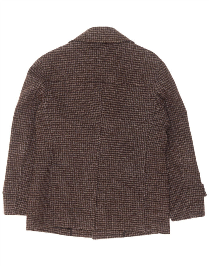 Vintage muški graškasti kaput IT 54 XL siva vuna s ptičijim zubima