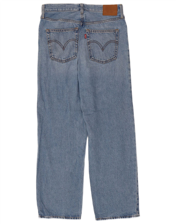 Levi's ženske ravne traperice s prsnim košem W28 L27 plavi pamuk
