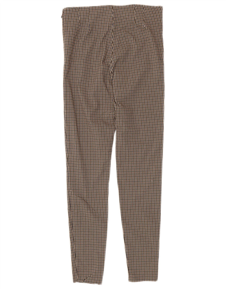 Zara ženske uske hlače srednje veličine W28 L28 smeđa gingham