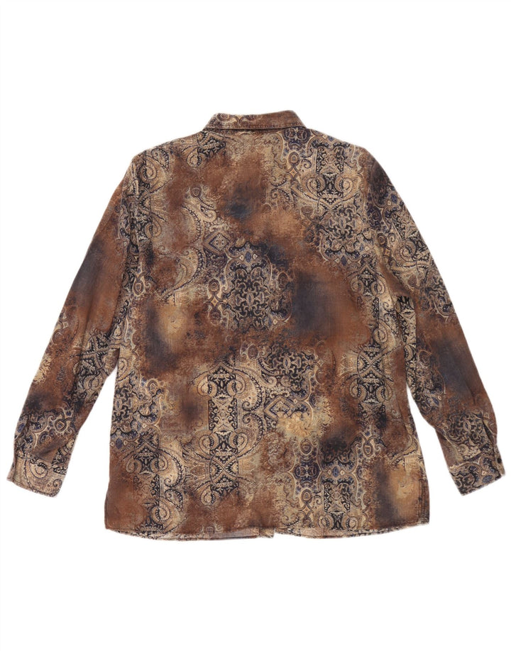 Vintage ženska prevelika košulja IT 44 Srednje smeđa Paisley Tencel