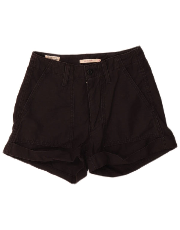 Levi's ženske kratke chino hlače s rebrima W26 male crne pamučne boje